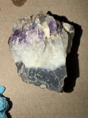 Raw Amethyst and Quartz Mineral Cluster - Purple and White